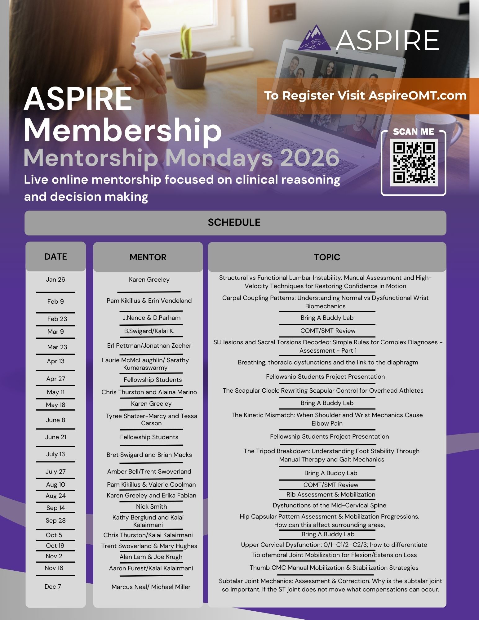 2026 ASPIRE Mentorship Mondays